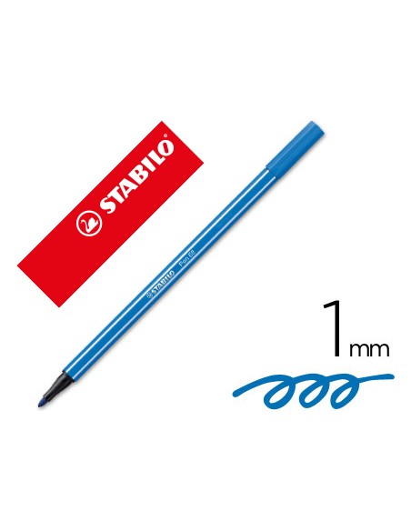 Rotulador stabilo acuarelable pen 68 azul marino punta gruesa 1mm