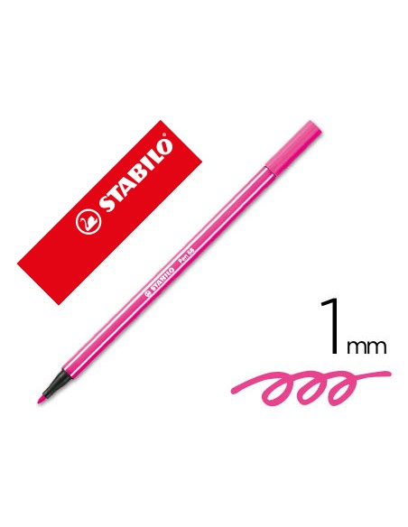 Rotulador stabilo acuarelable pen 68 rosa punta gruesa 1mm
