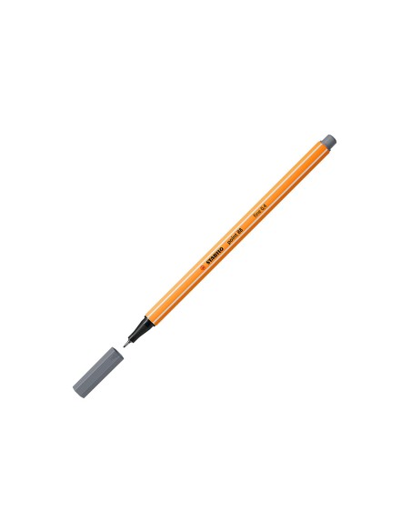 Rotulador stabilo punta de fib ra point 88 gris oscuro punta fina 0,4mm