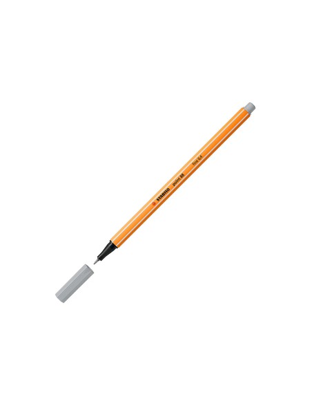 Rotulador stabilo punta de fib ra point 88 gris punta fina 0,4mm