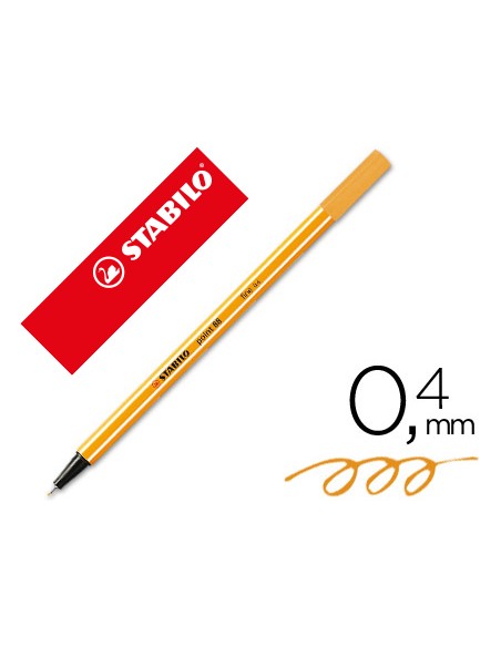 Rotulador stabilo punta de fib ra point 88 albaricoque punta fina 0,4mm