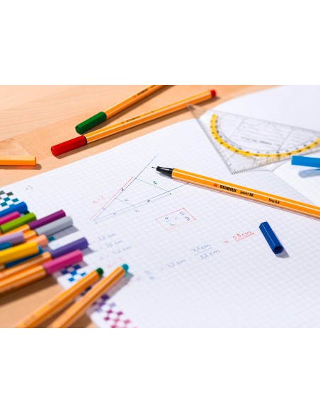 Rotulador stabilo punta de fib ra point 88 azul noche punta fina 0,4mm