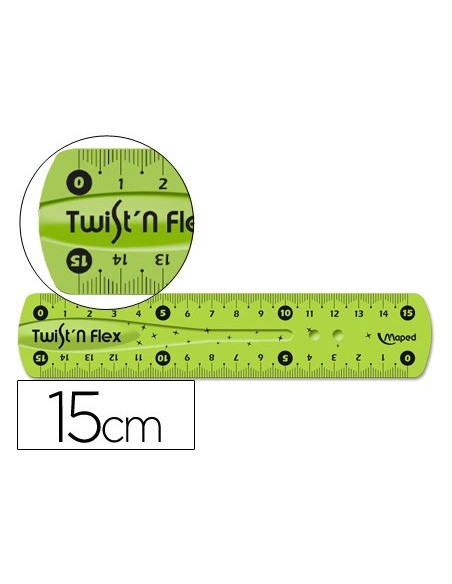 Regla maped plastico flexible 15 cm colores...