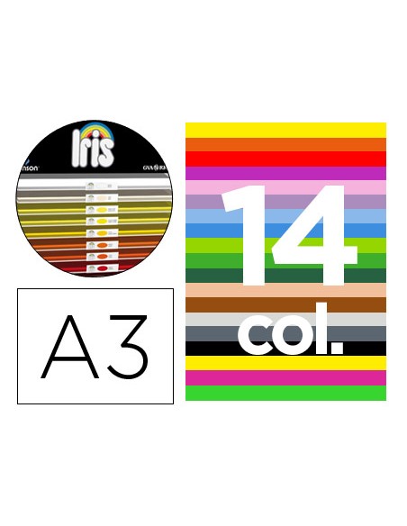 Cartulina guarro a-3 29,7x42 cms contenido \"c\" colores surtidos 185 grs
