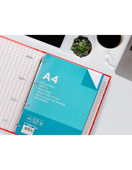 Carpeta con recambio liderpapel a4 cuadro 5mm...