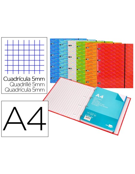 Carpeta con recambio liderpapel a4 cuadro 5mm...