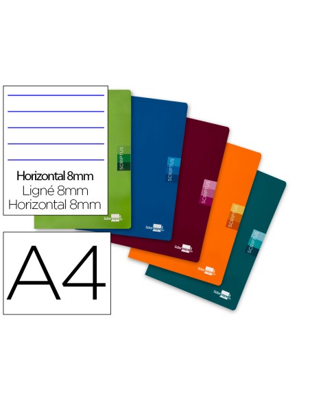 Libreta liderpapel scriptus a4 48 hojas 90g/m2 horizontal con margen
