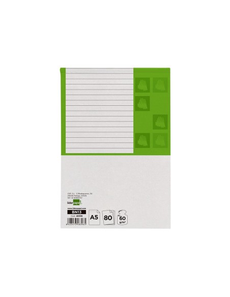 Bloc notas liderpapel horizontal a5 80 hojas...