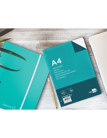 Recambio liderpapel a4 100 hojas 100g/m2 liso...