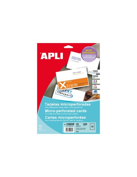 Tarjeta de visita apli microperforada 200 gr...
