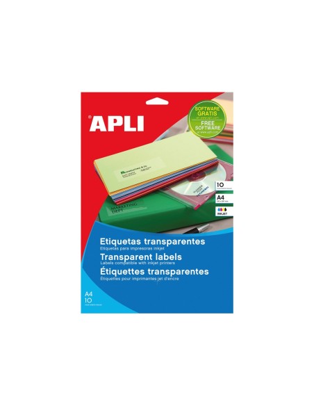 Etiquetas adhesivas apli transparentes...