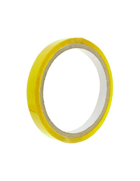 Cinta adhesiva q-connect 66m x 9mm amarilla para cerrar bolsas
