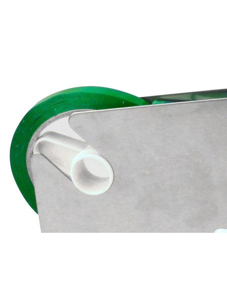 Cinta adhesiva q-connect 66m x 9mm verde para cerrar bolsas