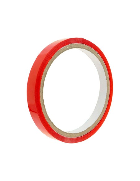 Cinta adhesiva q-connect 66m x 9mm roja para cerrar bolsas