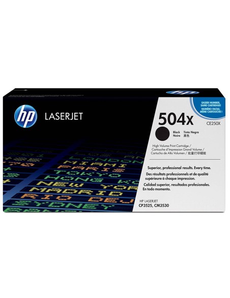Toner hp laserjet color cp3525 negro 10.500 pag