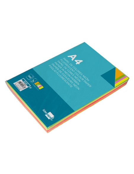 Papel color liderpapel a4 75gr neon 4 colores...