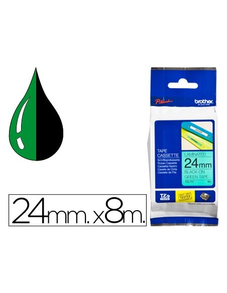 Cinta brother tze751 verde-negro 24mm longitud...