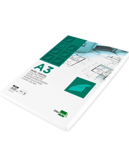 Papel dibujo liderpapel 297x420mm 90g/m2 vegetal