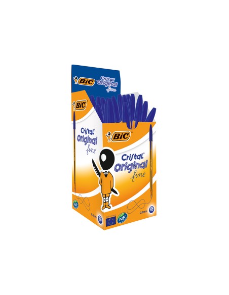Boligrafo bic cristal punta fina azul