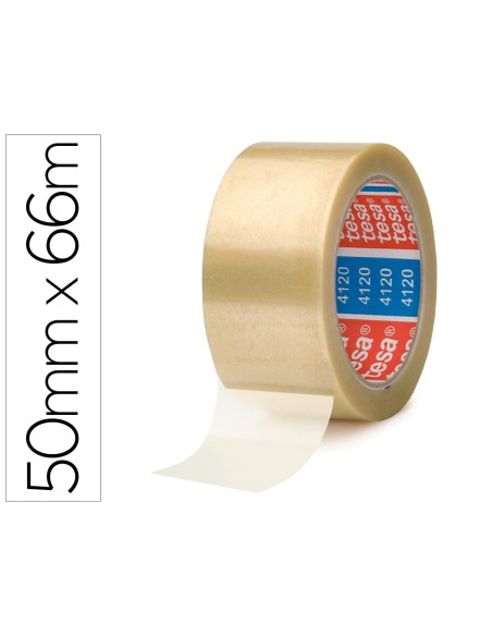 Cinta adhesiva tesa pvc transparente 66 mt x 50 mm para embalaje