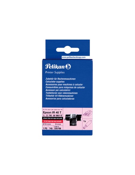 Rodillo entintado pelikan ir40t negro/rojo 1 unidad
