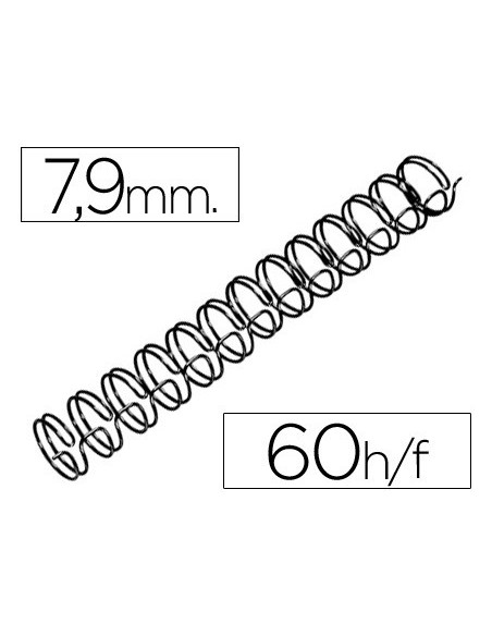 Espiral wire 3:1 7,9 mm n.5 negro capacidad 60...