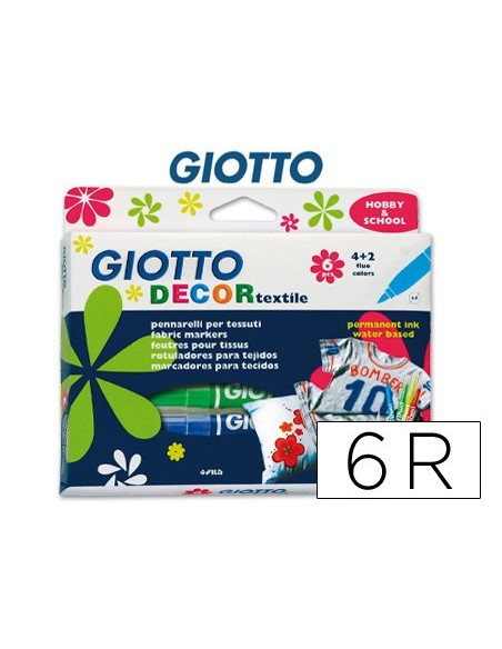 Rotulador giotto decor textile para camisetas 6...
