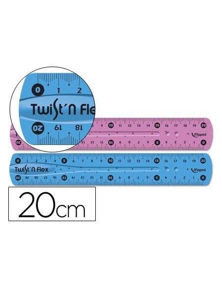 Regla maped plastico flexible 20 cm colores...