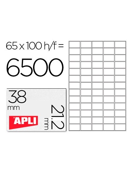 Etiqueta adhesiva apli 1283 tamaño 38x21.2mm...