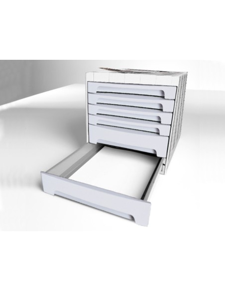 Fichero cajones de sobremesa archivo 2000 305x370x215 mm bandeja organizadora superior 6 cajones gris opaco