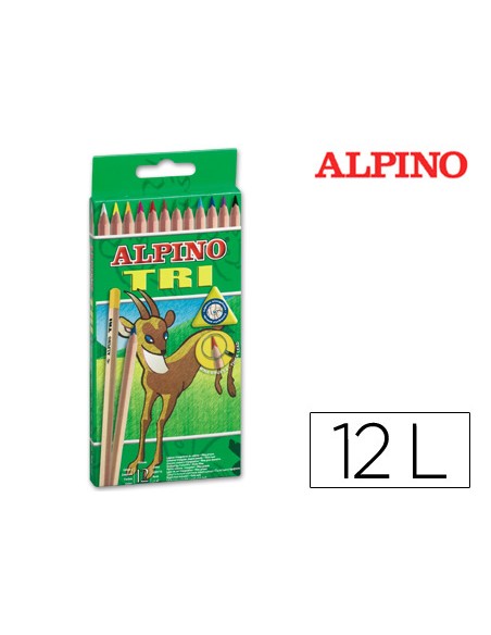 Lapices de colores alpino tri estuche de 12 colores surtidos