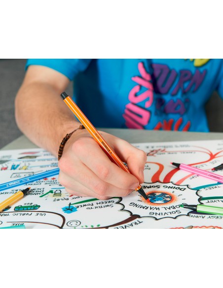 Rotulador stabilo punta de fibra pen 68 color parade estuche de 20 unidades colores surtidos