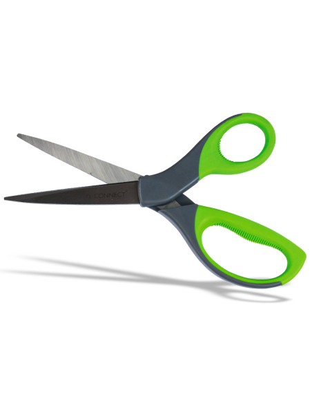 Tijera q-connect mango caucho 8\" 21 cm blister