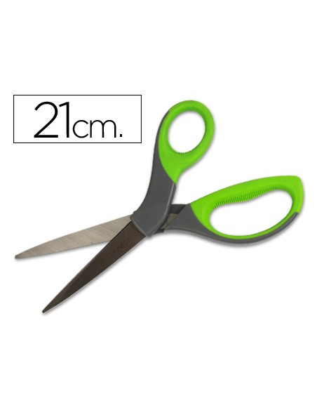 Tijera q-connect mango caucho 8\" 21 cm blister