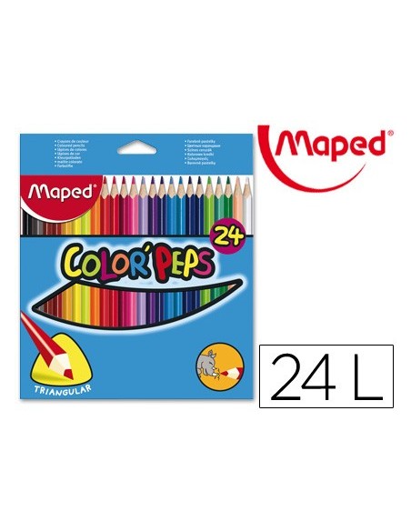 Lapices de colores maped triangulares caja de...