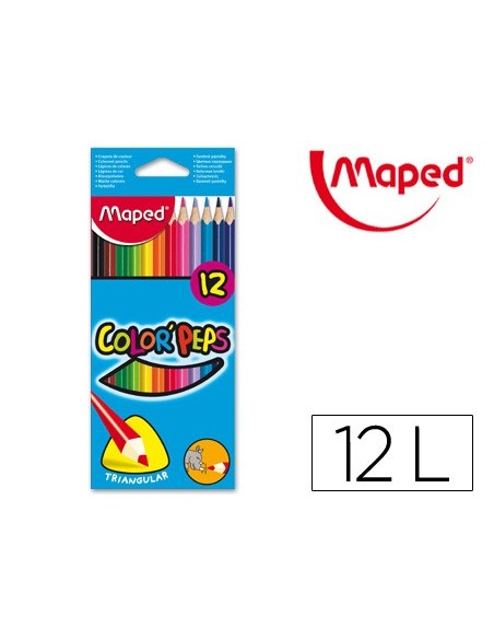 Lapices de colores maped triangulares caja de...