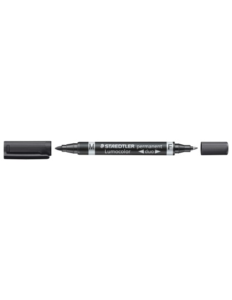 Rotulador staedtler lumocolor permanente duo 348 negro punta f 0,6 mm punta m 1,5 mm