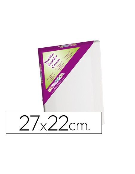 Bastidor lidercolor 3f lienzo grapado lateral algodon 100% marco pawlonia 1,8x3,8 cm bordes madera 27x22 cm