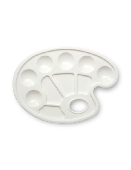 Paleta plastico lidercolor ovalada 10 huecos diestros tamaño 17x22,5cm