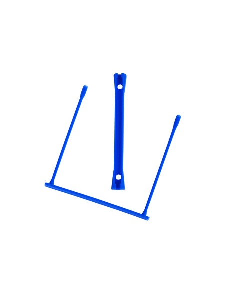 Encuadernador fastener q-connect plastico e-clips color azul caja de 100 unidades