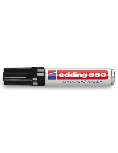 Rotulador edding punta fibra permanente 550 negro n.1 punta redonda