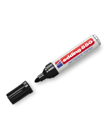 Rotulador edding punta fibra permanente 550 negro n.1 punta redonda