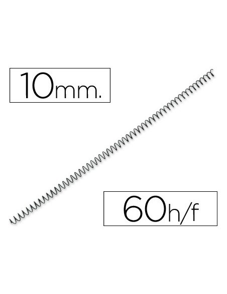 Espiral metalico yosan negro paso 56 4:1 10 mm...