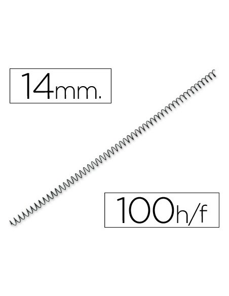 Espiral metalico yosan negro paso 64 5:1 14 mm...