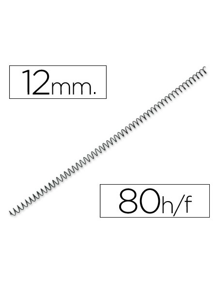 Espiral metalico yosan negro paso 64 5:1 12 mm calibre 1,00 mm