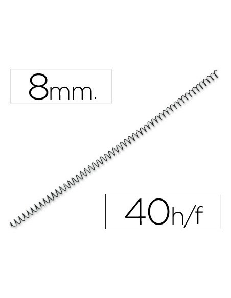 Espiral metalico yosan negro paso 64 5:1 8 mm...