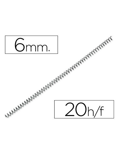 Espiral metalico yosan negro paso 64 5:1 6 mm...