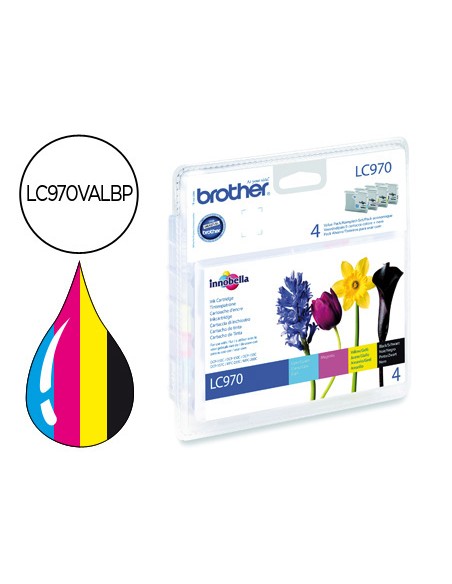 Ink-jet brother lc-970 pack negro/cian/magenta/amarillo