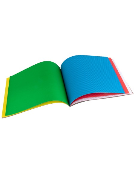 Bloc trabajos manuales liderpapel carton ondulado 240x315mm 10 hojas colores surtidos