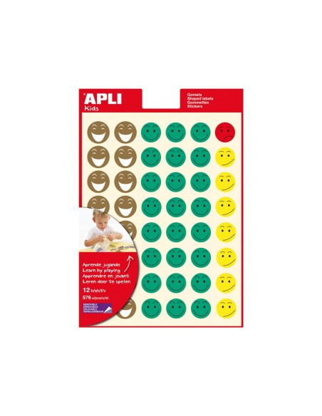 Gomets escolar caras mr smiley bolsa de 12 hojas